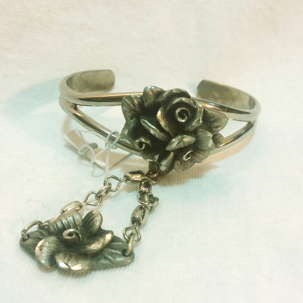 EJC Pewter Rose Bracelet